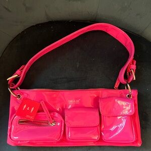 Patent leather pink Barbie style purse